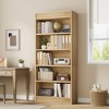 71" Farmhouse Bookcase with Double Fluted Design, 5-Tier Wooden Bookshelf for Living Room or Office - 4 of 4