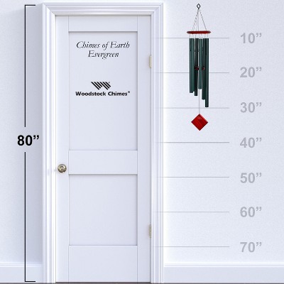 Evergreen 37" Green Aluminum and Wood Wind Chime