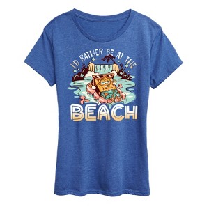 Women's - SpongeBob SquarePants - Rather Be At Beach Short Sleeve Graphic T-Shirt - 1 of 4
