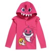 Pinkfong Baby Shark Mommy Shark Infant Baby Girls Pullover Hoodie Poly Hair & Felt Teeth Fin on hat Costume French Terry Legging Pink 12 Months - 2 of 4