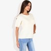 Anna-Kaci Women's Short Sleeve Waffle Knit Top with Chest Pocket for Daily Wear - 2 of 4
