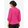 ellos Plus Size Textured Knit Ruffle Notch Neck Top - 3 of 4