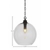 Toltec Lighting Kimbro 1 - Light Pendant in  Matte Black with 13.75" Clear Bubble Shade - 2 of 2