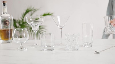 Clear Crystal Stemmed Margarita Cocktail Glasses, 10 oz, Set of 4