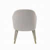 Royal Hampton Side Dining Chair Set of 2, Modern Light Gray Fabric, Gold Metal - 4 of 4