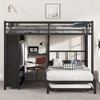 NicBex Twin/Full/Queen Over Twin Bunk Bed with Trundle,Built-in Closet&Shelves,Multifunctional Metal Bunkbeds for Teens&Adults,Noise-Reduced,Black - 2 of 4