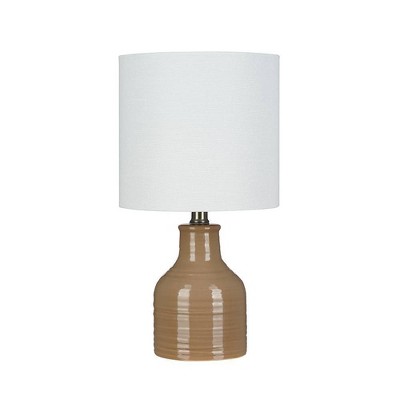 8.5" Textured Ceramic Table Lamp (Includes LED Light Bulb) Brown - Cresswell Lighting