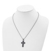 Black Bow Jewelry Stainless Steel, Black & Blue Carbon Fiber Cross Necklace, 20 Inch - 2 of 4
