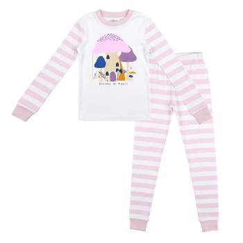 Believe In Magic Youth Girls Pink & White Striped Long Sleeve Shirt & Pant Set
