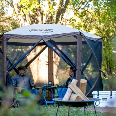 Brown 9' x 9' Portable Outdoor Camping Gazebo Canopy Shelter