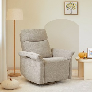 Spruce & Spring Power Swivel Recliner Chair Triple-Motor Nursery Glider Taupe - 1 of 1