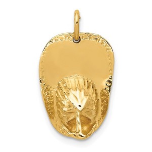 Black Bow Jewelry 14k Yellow Gold 3D Fireman's Hat Pendant, 13 x 21mm - 1 of 4