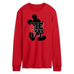 Men's - Disney - Silhouette Mickey Mouse Long Sleeve Graphic T-Shirt - 1 of 3