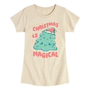 Girls' - Instant Message - Christmas Is Magical Fitted Short Sleeve Graphic T-Shirt - 1 of 4