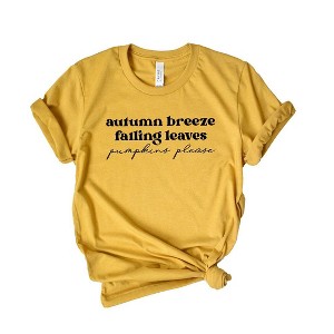 Simply Sage Market Women's Autumn Breeze Falling Leaves Short Sleeve Graphic Tee - 1 of 2
