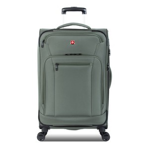 SWISSGEAR Zurich Softside Medium Checked Spinner Suitcase - Green - 1 of 4