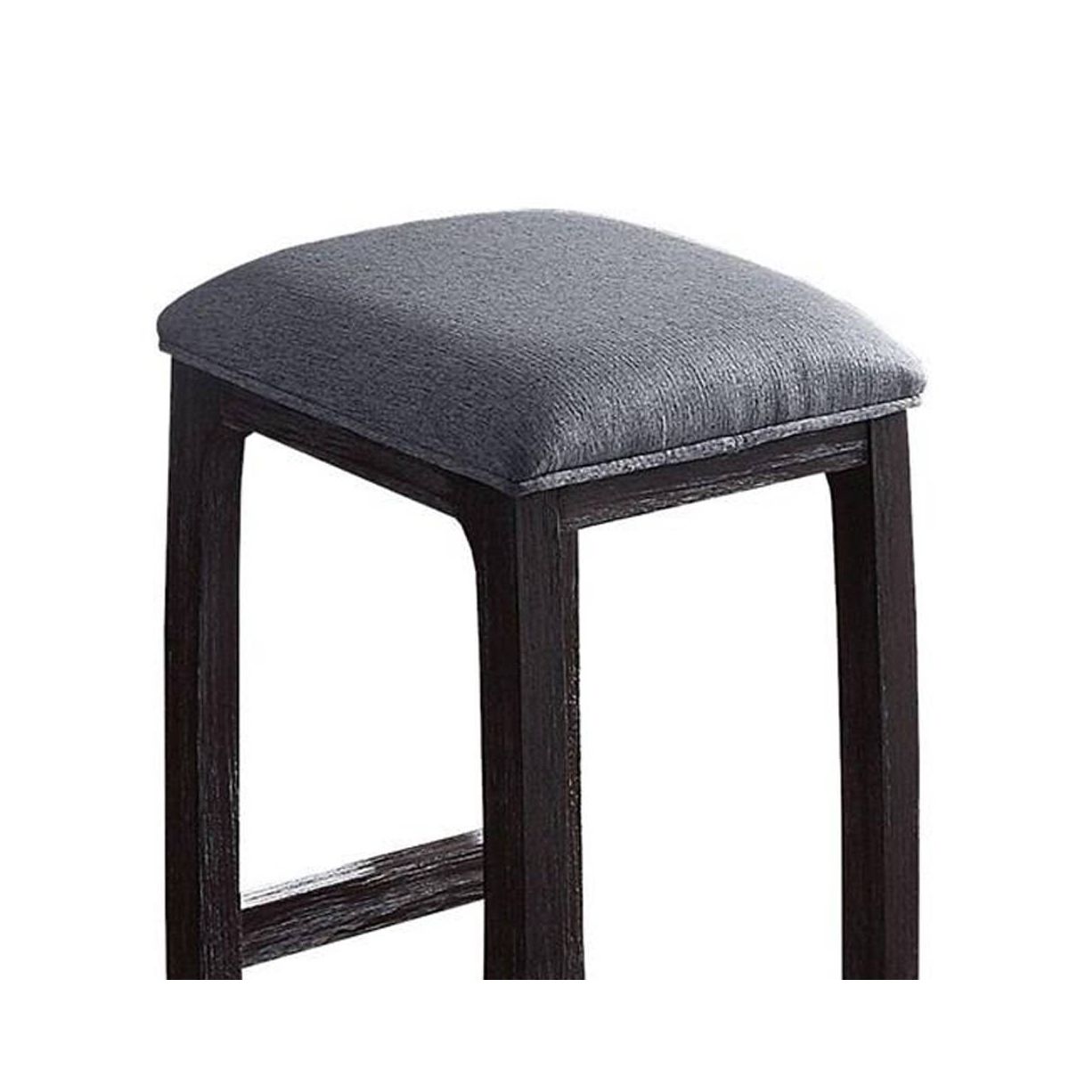 16" Razo Counter Height Barstool Fabric/Weathered Espresso - Acme Furniture: Linen Upholstered, Wood Base - thumbnail 4