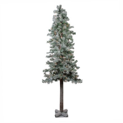 Northlight 6' Prelit Artificial Christmas Tree Lightly Flocked Glittered Woodland Alpine - Clear Lights