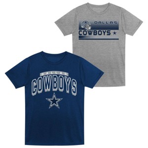 NFL Dallas Cowboy Boys' Gray Toddler 2pk Poly T-Shirt - 1 of 3