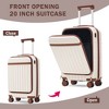 Ridstar Front-Opening 3-Piece Expandable Hard-Shell Luggage Set with Carry-On Bag, Multi-Directional Wheels & TSA Lock-White - 4 of 4