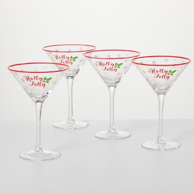 7.6oz 4pk Glass Modern Martini Glasses - Threshold™