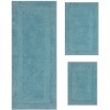 Set of 3 Classy Bathmat Collection Aqua Cotton Tufted Bath Rug - Home Weavers - 2 of 4