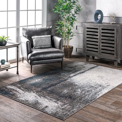 Noreen Gray Abstract Handmade Synthetic Area Rug
