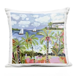 Stupell Industries Palm Trees in Bright Sun Outdoor Decorative Throw Pillow, 18 x 18 - 1 of 3