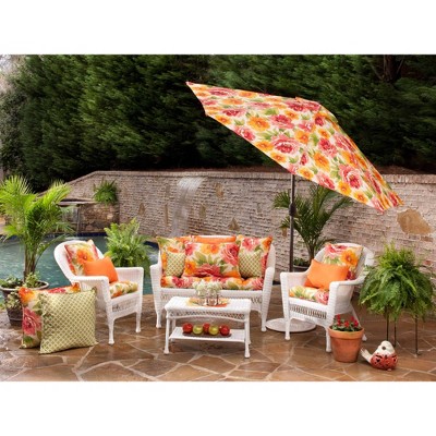 18.5" Orange Polyester Indoor/Outdoor Square Throw Pillows Set