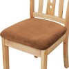 PiccoCasa Stretchable Velvet Cushion Chair Seat Slipcovers with Ties 4 Pcs - 3 of 4