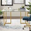 Contemporary Ming 55" Dining Table with Clear Tempered Transparent Glass Tabletop-Maison Boucle - 2 of 4