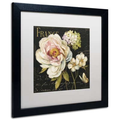 Trademark Fine Art -Lisa Audit 'Marche de Fleurs on Black' Matted Framed Art