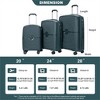 BEAFUP Hardshell Suitcase Double Spinner Wheels PP Luggage Sets Lightweight Durable Suitcase with TSA Lock,3-Piece Set (20/24/28) - 4 of 4