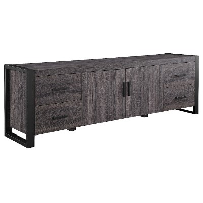 Modern Urban Industrial TV Stand for TVs up to 80" Charcoal - Saracina Home