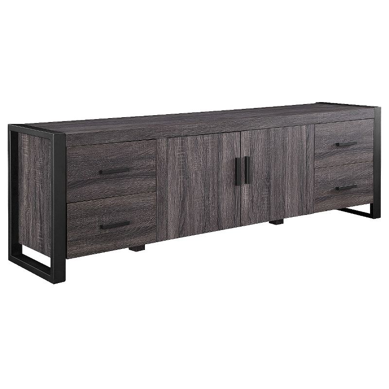 Modern Urban Industrial TV Stand for TVs up to 80&#34; Charcoal - Saracina Home, 1 of 7