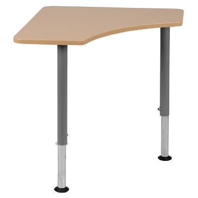 Triangular Gray Chrome Adjustable Student Desk 32"x20.5"