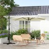 NicBex 9.5ft Offset Patio Umbrella,Cantilever Outdoor Umbrella with Crank,Cross Base & Vent,UV50+ Sunbrella Umbrella for Garden,Pool,Deck,Beige - 2 of 4