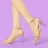 Allegra K Women's Rivet Decor Clear Block Heel Buckle Closure Ankle Strap Sandals - 2 of 4