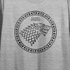 Game Of Thrones Stark Circle Art Crew Neck Short Sleeve Heather Gray Women's Boyfriend Crop T-shirt - 2 of 3