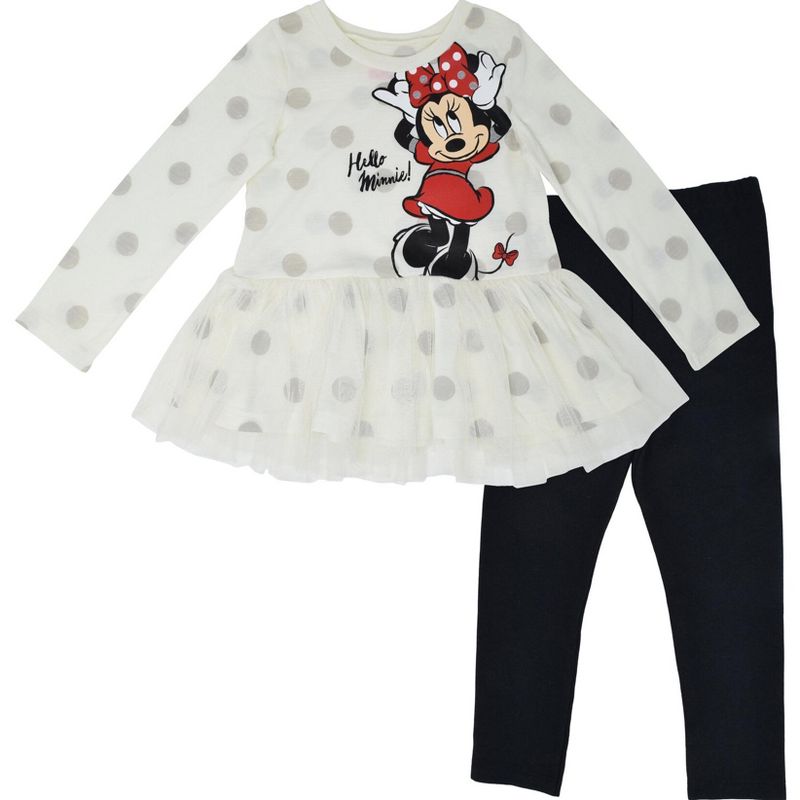 Mickey Mouse & Friends Minnie Mouse Girls T-Shirt and Leggings Outfit Set Little Kid, 1 of 8