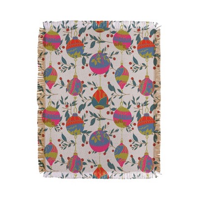 Emanuela Carratoni Christmas Vintage Ornaments 2 56"x46" Woven Throw Blanket - Deny Designs