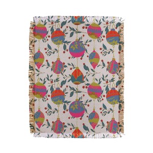 Emanuela Carratoni Christmas Vintage Ornaments 2 56"x46" Woven Throw Blanket - Deny Designs - 1 of 4