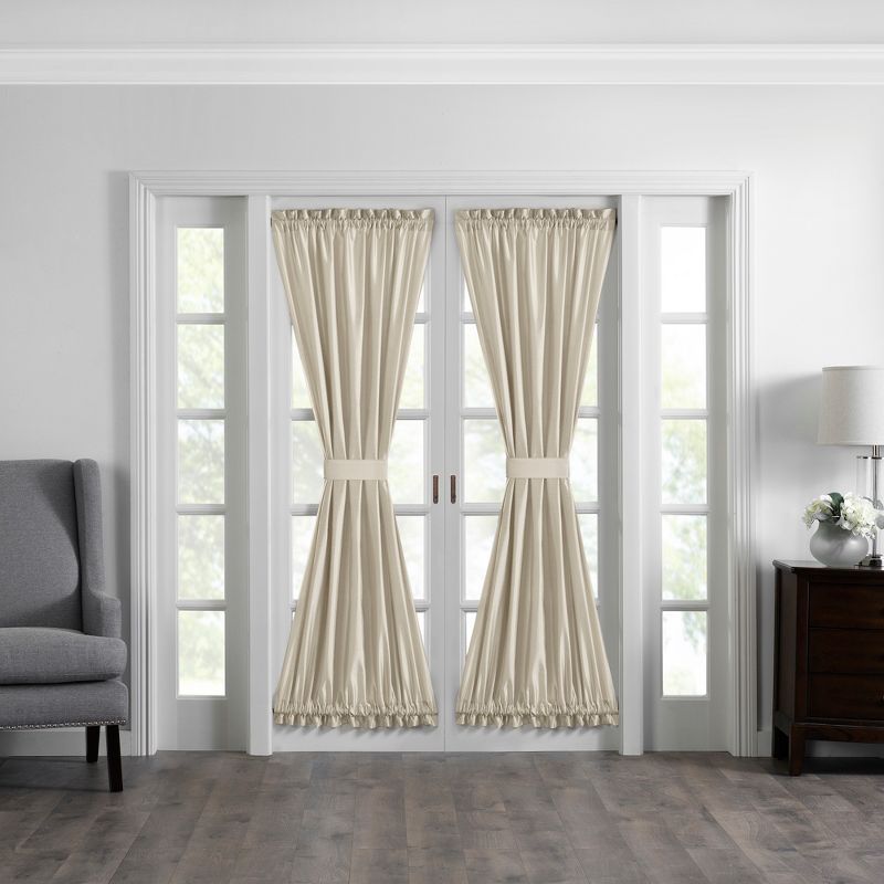 Colette Faux Silk French Door Single Window Panel - 54" x 72" - Elrene Home Fashions, 1 of 4