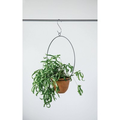 16" x 7" Hanging Terracotta Planters with Metal Hangers - 3R Studios