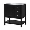 TUYOHW Transitional Style Bathroom Vanity Cabinet Combo with Ceramic Sink, Soft Close Door - 2 of 4