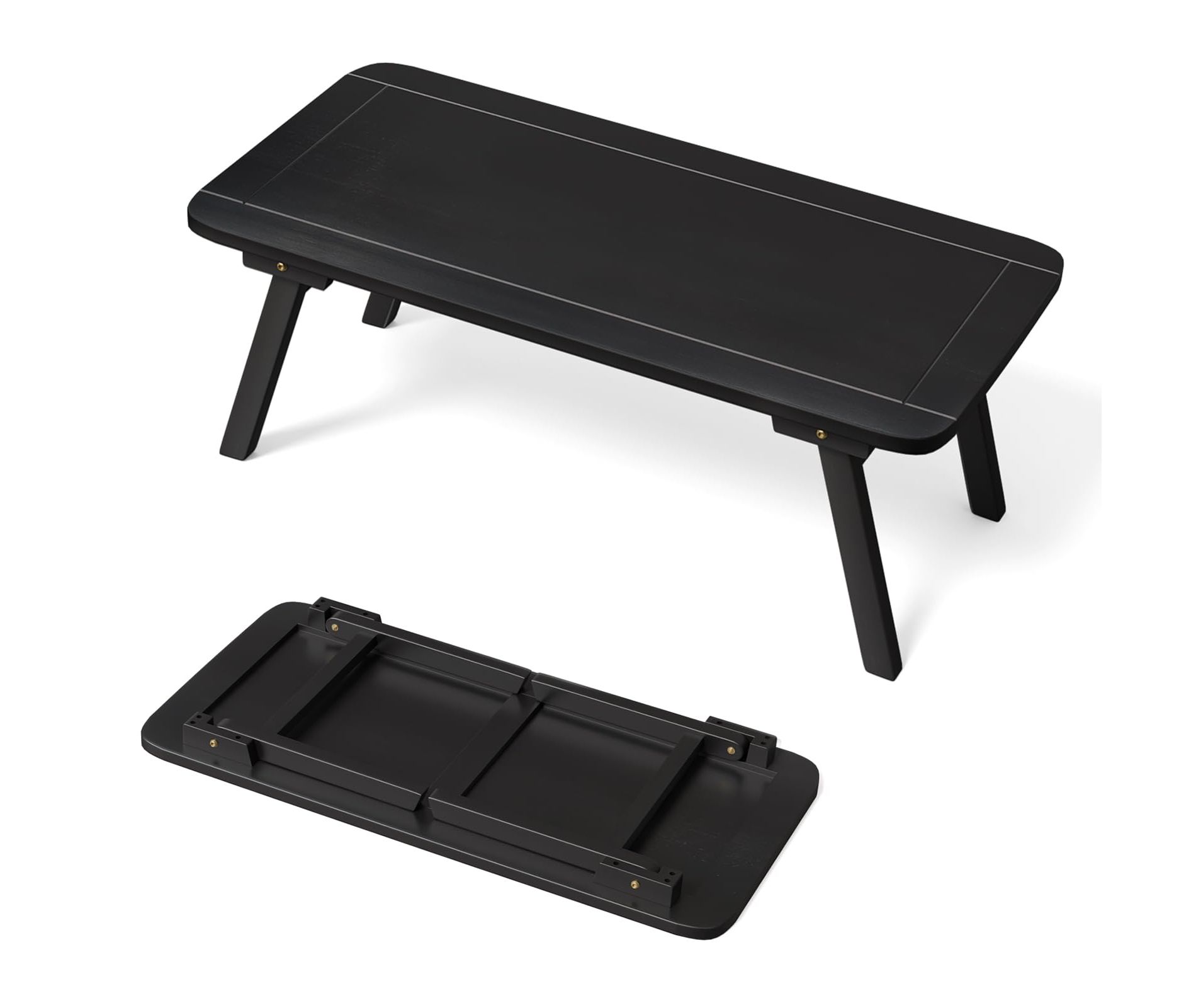 VINGLI Outdoor Folding Coffee Table, Natural Poplar Wood Patio Coffee Table, No Assembly Required