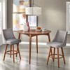 Lifestorey 3pc Derby Counter Height Dining Set Walnut/Gray: Rubberwood, Upholstered Stools, Foam Padding - 2 of 4