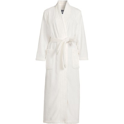Ivory Full-Length Plush Fleece Wrap Robe