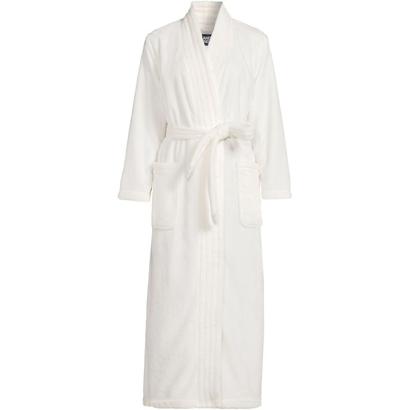 Lands' End Women's Cozy Plush Long Wrap Robe, 3 of 4