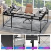 U Shaped Desk, 126 Inch Gaming Desk with Monitor Stand and LED Lights, Reversible Shaped Large Computer Desk with Power Outlets, Office Desk - 4 of 4